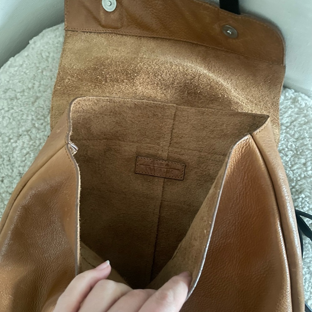 Zara Tan Genuine Leather Backpack - Picture 3 of 3